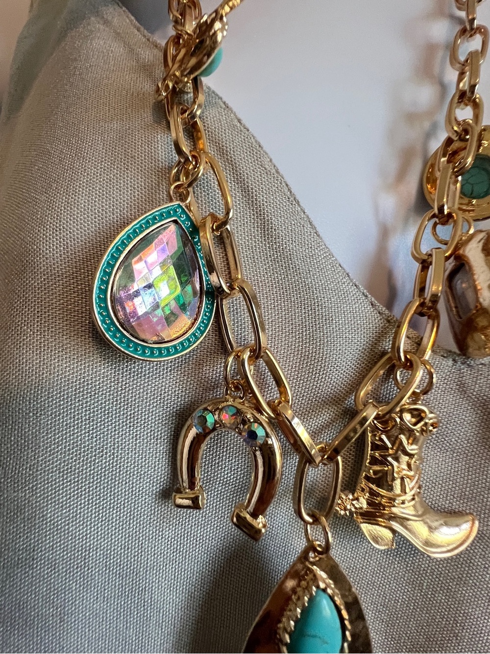 ARATTA NWOT Boho Western Cowboy Coastal Cowgirl Necklace Earring Set - Picture 4 of 9
